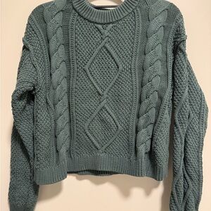 quince Women's Cable Knit Sweater - Green